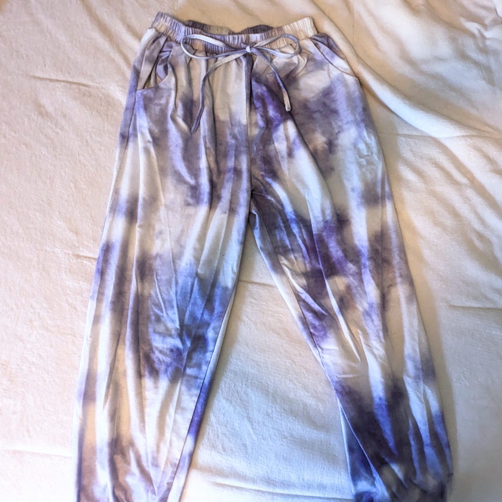 Purple and White Tie-Dye Pajama Set - Picture 2 of 6